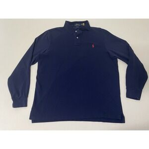 Polo Ralph Lauren‎ Men's Navy Blue Solid Classic Fit Rugby Polo Shirt